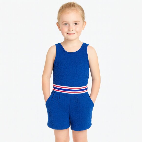 Janie and Jack Other - Janie and Jack Blue Red White Stripes Sleeveless Romper Size 5 Girls